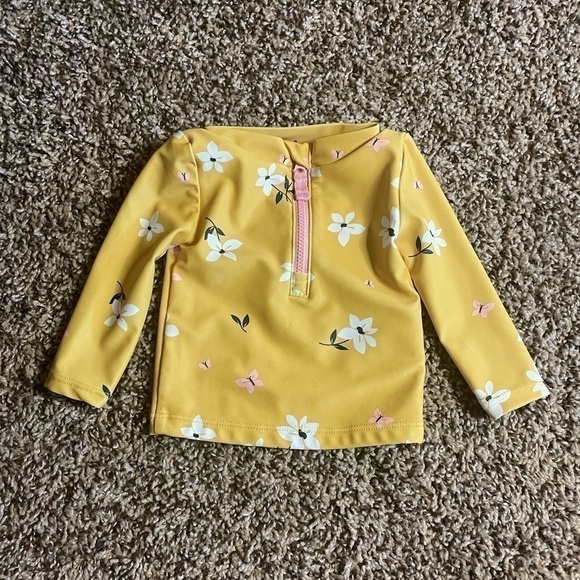 Carter's Other - 🐶🐶Carters 3 month yellow with floral print long sleeve swim top.🐶🐶
